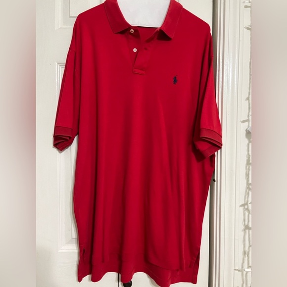 Polo Ralph Lauren Short Sleeve XL 100% Cotton Polo Shirt, Red, Vintage - Picture 4 of 7